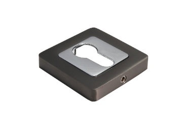 Накладка цилиндровая на квадратной розетке Morelli MH-KH-S55 GR/CP Графит/Хром
