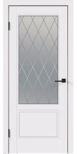 Дверь межкомнатная SCANDI 2V RAL 9003 белый со стеклом