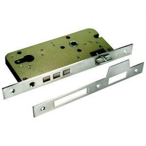 Замок врезной Morelli  L1885 SN МатНикель с ригелем